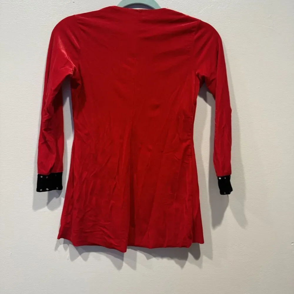 Art Stone Red Velvet Dance Costume Rhinestone Tuxedo Jacket Long Sleeve Child LC